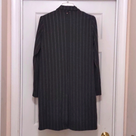 NWT Anthropologie Harlyn Long Line Gray Stripped Jacket Size S - Picture 5 of 10